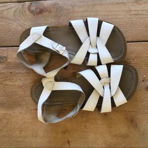 White saltwater sandals